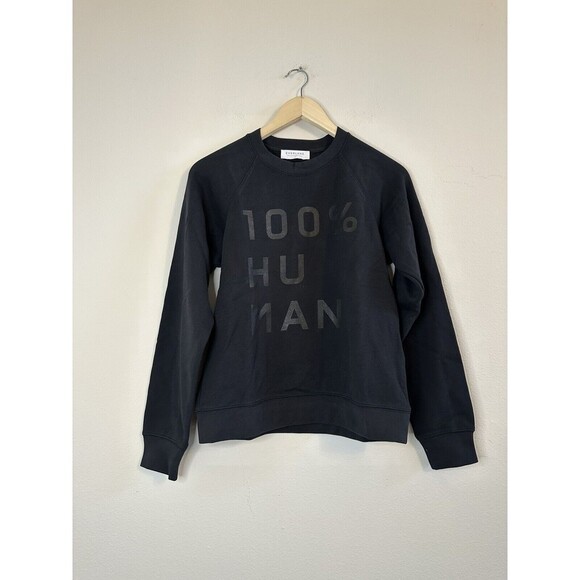 Everlane The 100% Human Typography Sweatshirt in Black Size Medium NWOT - Picture 2 of 7